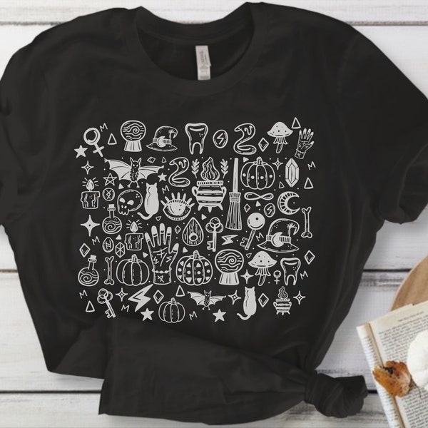 Cute Halloween Shirts, Halloween Doodles Shirt, Witchy Tshirt, Fall Things Shirts, Witchcraft Shirt, Mystical Shirt, Witch Friends, Magic!