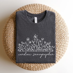 Floral Cardiac Sonographer Shirt, Cardiac Sonographer Shirt, Cardiac Sonographer Gift, Cardiac Sonography Shirt, Echocardiographers T-Shirt