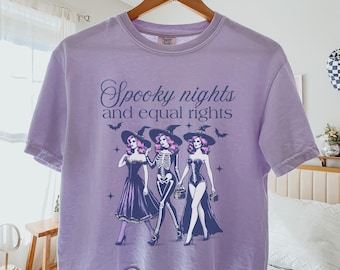 Spooky Nights And Equal Rights Crop Top, Feminist Crop Top, Resist Boxy Tee, Halloween Crop Top, Liberal Crop Top, Protest Crops, Equality