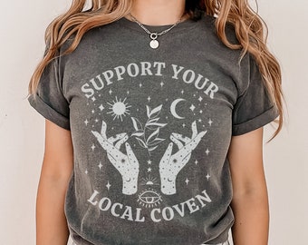 Comfort Colors® Shirt, Support Your Local Coven Shirt, Witch Shirt, Comfort Colors Halloween Shirt, Witchy Aesthetic Tee, Witchcraft T-Shirt