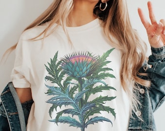 Comfort Colors® Shirt, Artichoke Shirt,Thistle Shirt, Comfort Colors Botanical Shirt, Goblincore Clothing, Cottagecore Clothes, Floral Tees