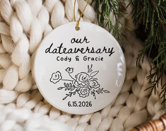 Our Dateaversary Ornament, Personalized Dating Anniversary Gift, Ornament for Girlfriend, Boyfriend Ornament, Year We Started To Date Gift