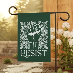 Resist Garden Flag, Protest Flags, Democrat Garden Flag, Leftist Garden Flag, Anti-Maga Garden Flag, Liberal Garden Flag, FDT Yard Flag