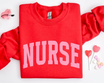 Sudadera de enfermera de San Valentín, sudadera de enfermeras del día de San Valentín, sudadera de enfermera pediátrica, sudadera de enfermera de urgencias, regalo de parto y parto