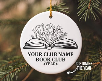 Ornement personnalisé pour club de lecture, Ornement sur mesure pour club de lecture, Ornements pour amoureux des livres, Cadeau pour ami lecteur, Ornement pour club de lecture, Ornements pour lecteurs
