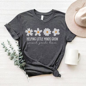 Helping Little Minds Grow Shirt, Second Grade Team Tees, Second Grade Teacher Shirt, 2nd Grade Teaching Gift, Back To School, Daisy T-shirt