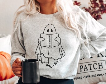 Haunted By My TBR Sweatshirt, Read Sweatshirt, Ghost Reading Crewneck, Bookish Sweatshirt, Halloween Reading Sweatshirt, Fall Book Apparel