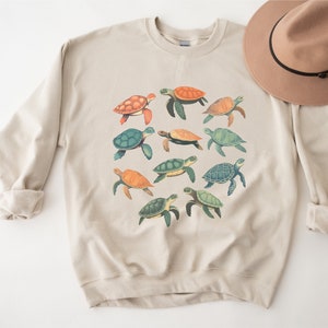 Sea Turtle Sweatshirt, Ocean Sweatshirt, Turtle Sweatshirt, Sea Turtle Gift, Beach Sweatshirt, Marine Life Sweatshirt, Marine Biology Crew