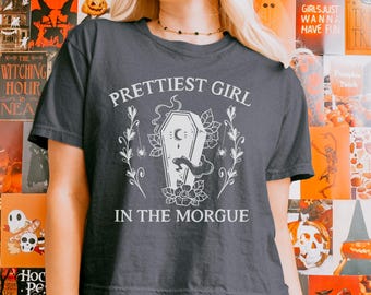 Prettiest Girl In The Morgue Crop Top, Halloween Crop Top, Gothic Boxy Tee, Spooky Boxy Crop Top, Goth Girl Gift, Future Ghost, Zombie Crops