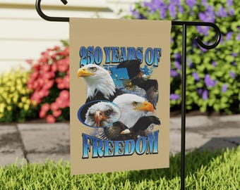 Bootleg 250th American Anniversary Garden Flag, USA 250 Years Garden Flag, Bald Eagle Yard Flag, Fourth Of July Flag, Patriotic 4th of July