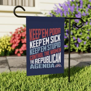 Anti-Republican Flag, Anti-Trump Garden Flag, Leftist Yard Flag, Anti-Facist Flag, Democrat Garden Flag, Anti-Maga Yard Flag, Liberal Gift