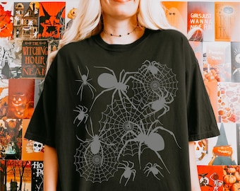 Comfort Colors® Shirt, Comfort Colors Halloween Shirt, Spider Shirt, Gothic Aesthetic, Spiders T-Shirt, Swider Web Tee, Spooky Fall Apparel