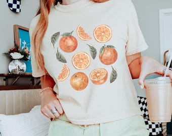 Oranges Crop Top, Citrus Crop Top, Summer Boxy Top, Fruit Crop Top,  Orange Love Gift, Farmers Market Shirt, Florida Crop Tops, Oranges Crop