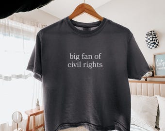 Big Fan Of Civil Rights Crop Top, Voters Act Top, Democracy Boxy Tee, Protest Crop Top, Social Justice Crop Top, Redistricting Activist Gift