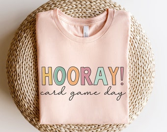 T-shirt « Vive les jeux de cartes ! », T-shirt « Soirée jeux », T-shirt poker, T-shirt euchre, T-shirt gin rami, T-shirt pique, T-shirt cartes à jouer
