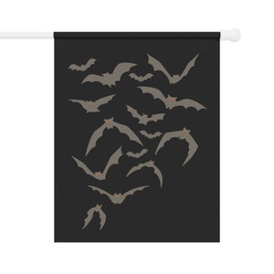 Bandera de jardín con murciélagos, bandera de jardín de Halloween, bandera de jardín de otoño, bandera de jardín espeluznante, bandera de jardín otoñal, bandera de jardín con murciélagos, decoración de porche con estética oscura imagen 4