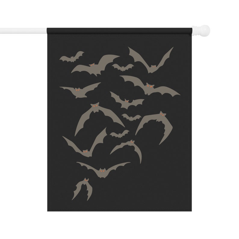 Bandera de jardín con murciélagos, bandera de jardín de Halloween, bandera de jardín de otoño, bandera de jardín espeluznante, bandera de jardín otoñal, bandera de jardín con murciélagos, decoración de porche con estética oscura imagen 4