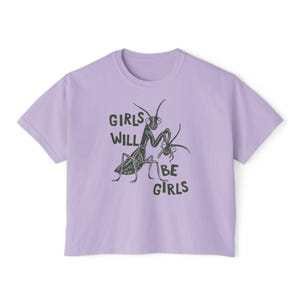 Girls Will Be Girls Crop Top, Resist Crop Top, Feminist Crop Top, Liberal Crop Top, Smash The Patriarchy Boxy Top, Women's Rights Boxy Crop Orchid