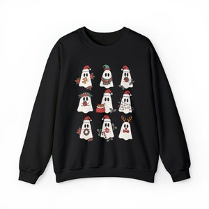 Christmas Ghost Sweatshirt, Spooky Christmas Sweatshirt, Goth Christmas Crewneck, Yule Clothing, Creepmas Crewnecks, Creepy Christmas afbeelding 5