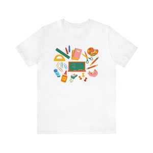 School Supplies Shirt, Teach Shirt, Teacher Aesthetic, Elementary School Shirt, Homeschool Mom Shirt, Teaching Clothing, Future Teacher Tees Bild 6