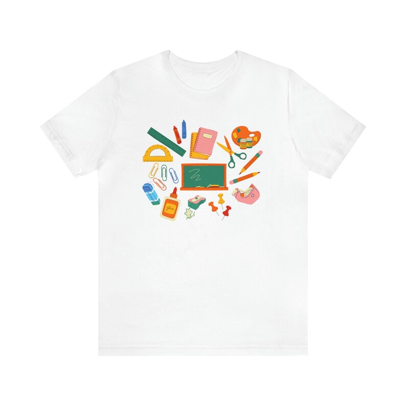 School Supplies Shirt, Teach Shirt, Teacher Aesthetic, Elementary School Shirt, Homeschool Mom Shirt, Teaching Clothing, Future Teacher Tees Bild 6