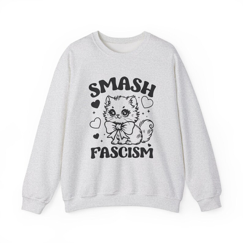 Smash Fascism Sweatshirt, Anti-Fascist Sweatshirt, Leftist Sweatshirt, Democrat Sweatshirt, Women's Rights Sweatshirts, Resist Sweatshirt image 4