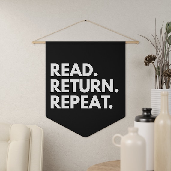 Read Return Repeat, Library Wall Decor, School Library Decor, Librarian Gift, Reading Pennant, Book Lover Wall Decor, Classroom Wall Decor