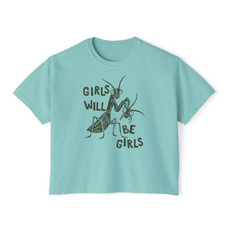 Girls Will Be Girls Crop Top, Resist Crop Top, Feminist Crop Top, Liberal Crop Top, Smash The Patriarchy Boxy Top, Women's Rights Boxy Crop Chalky Mint