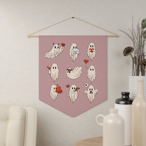 Ghost Valentine, Valentine's Day Wall Hanging, Spooky Valentines Decor, Ghost Wall Decor, Creepy Cute Decor, Goth Wall Decor, Creepy Love image 4