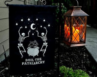 Boil The Patriarchy, Feminist Flag, Equal Rights Flags, Halloween House Banner, Smash The Patriarchy Garden Flag, Womens Rights Yard Flag