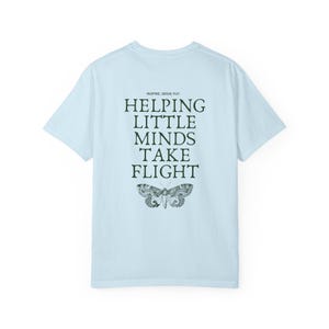 Helping Little Minds Take Flight Shirt, Comfort Colors Teacher Shirt, Butterfly Teacher Shirt, Butterflies Teacher Shirt, Teaching Shirts Chambray