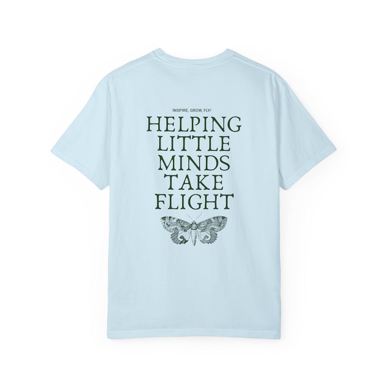 Helping Little Minds Take Flight Shirt, Comfort Colors Teacher Shirt, Butterfly Teacher Shirt, Butterflies Teacher Shirt, Teaching Shirts Chambray