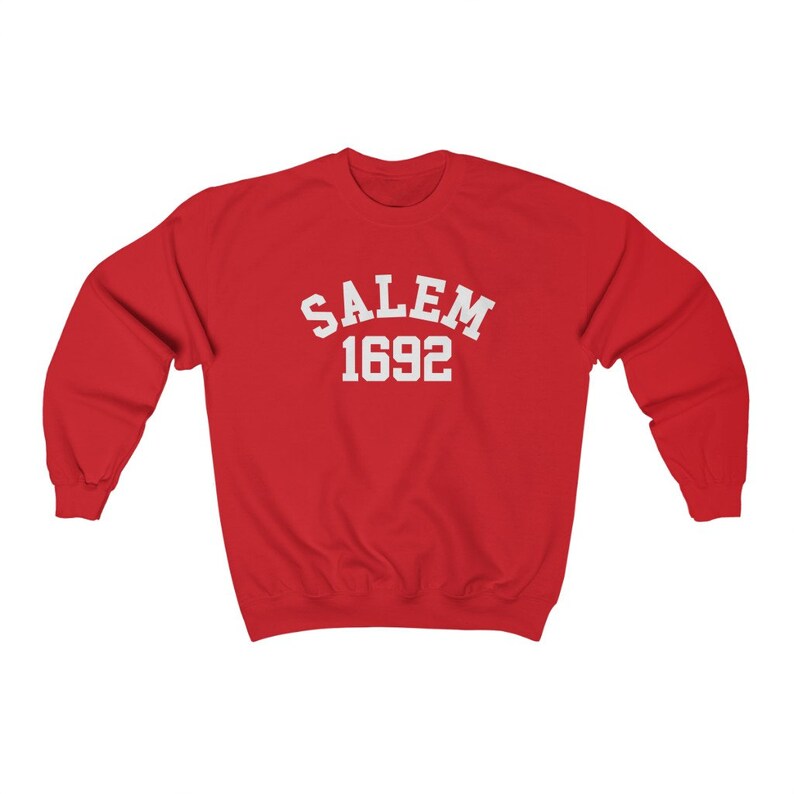 Salem Sweatshirt, Fall Crewneck, Witch Sweatshirt, Witchy Aesthetic Clothing, Halloween Sweatshirt, Spooky Season Sweatshirt, Retro Fall Top Red