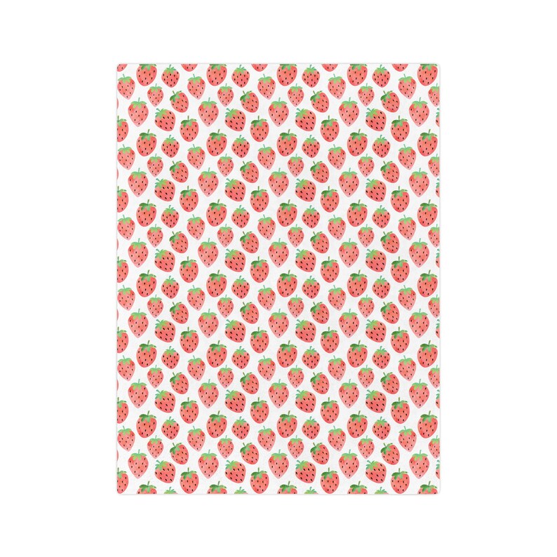 Strawberry Blanket, Strawberries Blanket, Cottagecore Blanket, Summer Throw Blanket, Strawberry Lover Gift, Fruit Home Decor, Berries Throw image 3