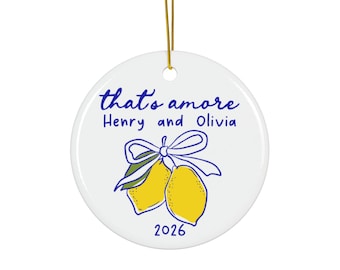 That's Amore Ornament, Lemon Married Ornament, Personalized Engaged Ornament, Marriage Ornament, Italian Engagement, Italy Wedding Ornament