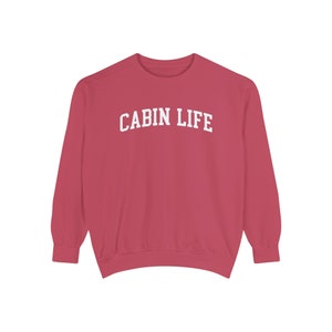 Comfort Colors® Sweatshirt, Comfort Colors Cabin Sweatshirt, Cabin Life Sweatshirt, Cabin Days Crewneck, Fall Apparel, Cabin Sweatshirts Crimson