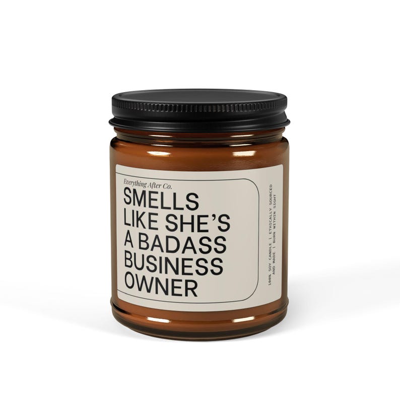 Smells Like She's A Badass Business Owner Candle, New Business Candle, Entrepreneur Gift, Small Business Owner Gifts, Funny Female Boss Gift immagine 6