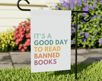 It's A Good Day To Read Banned Books, Reading Garden Flag, Bookish Home Decor, Book Lover Yard Flags, Read House Banner, Literature Flag