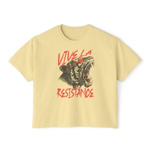 Vive La Résistance Crop Top, Feminist Boxy Tee, Resist Shirt, Feminist Cat Shirt, Smash The Patriarchy, Reproductive Rights, Social Justice Butter