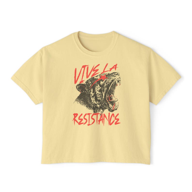 Vive La Résistance Crop Top, Feminist Boxy Tee, Resist Shirt, Feminist Cat Shirt, Smash The Patriarchy, Reproductive Rights, Social Justice Butter