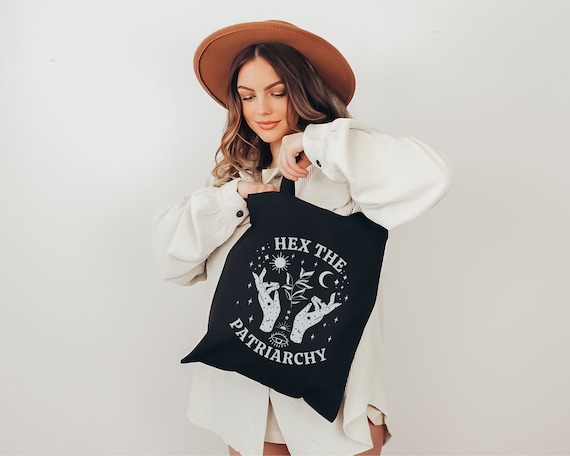 Hex The Patriarchy Tote, Witchy Tote Bag, Feminist Tote Bag, Feminism Tote, Feminist Gift, Women Rights Tote, Female Empowerment, Cotton Bag