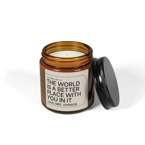 El mundo es un lugar mejor contigo en él, velas personalizadas, velas para la salud mental, regalo para animarte, velas para la ansiedad, velas personalizadas imagen 7
