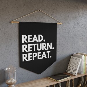 Read Return Repeat, Library Wall Decor, School Library Decor, Librarian Gift, Reading Pennant, Book Lover Wall Decor, Classroom Wall Decor afbeelding 4
