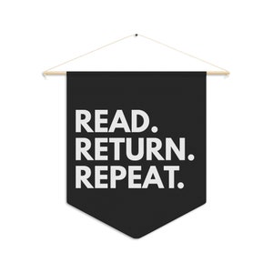 Read Return Repeat, Library Wall Decor, School Library Decor, Librarian Gift, Reading Pennant, Book Lover Wall Decor, Classroom Wall Decor afbeelding 2