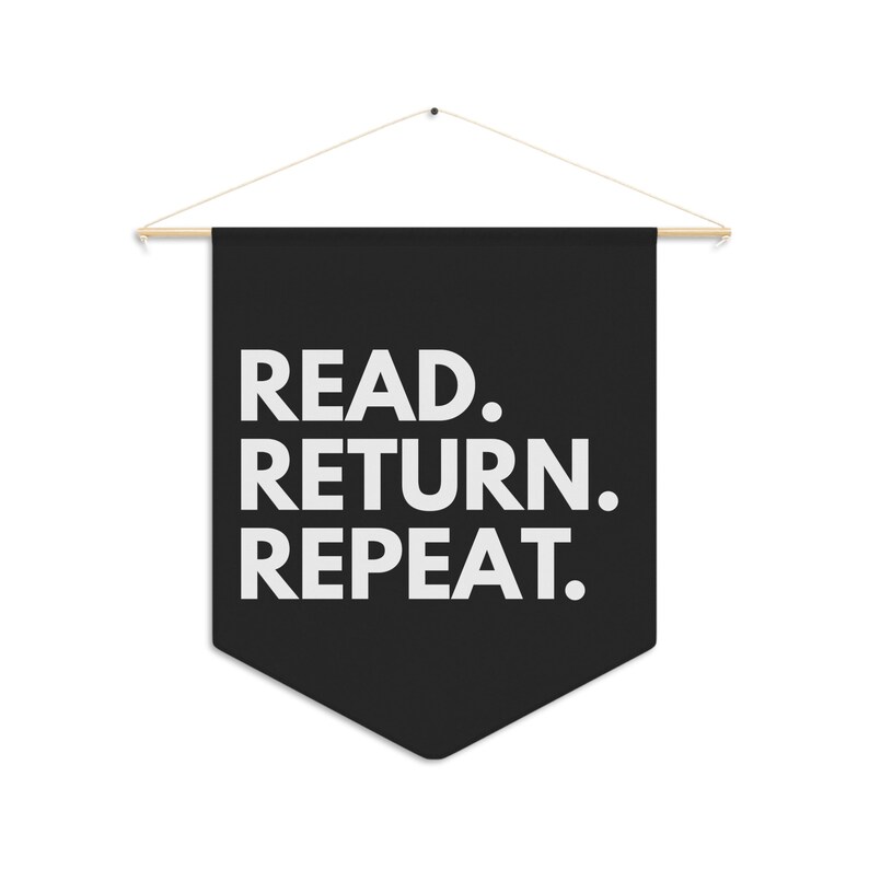 Read Return Repeat, Library Wall Decor, School Library Decor, Librarian Gift, Reading Pennant, Book Lover Wall Decor, Classroom Wall Decor afbeelding 2