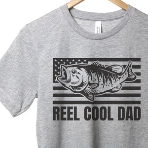 Reel Cool Dad Shirt, Funny Dad Fishing Shirt, Father&#39;s Day 2023 Shirt, Fisherman Gift, Fishing Pun Shirt, Dad Fish Shirt, Bass Fishing Shirt