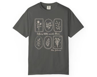 Helping Little Minds Bloom Shirt, Floral Teacher Collage Shirt, Comfort Colors Shirt, Personalized Teaching Shirt, Wildflower Teacher Shirt