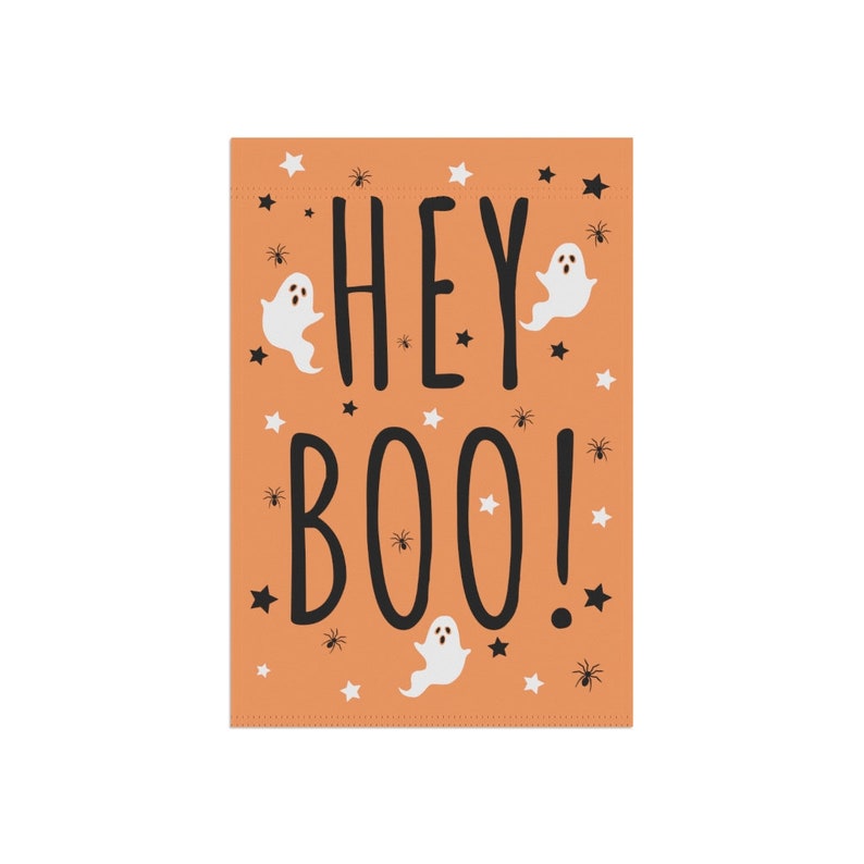 Hey Boo Garden Flag, Ghost Garden Flag, Halloween House Banner, Fall Yard Flag, Creepy Cute Garden Flag, Spooky Garden Decor, Pastel Goth image 5
