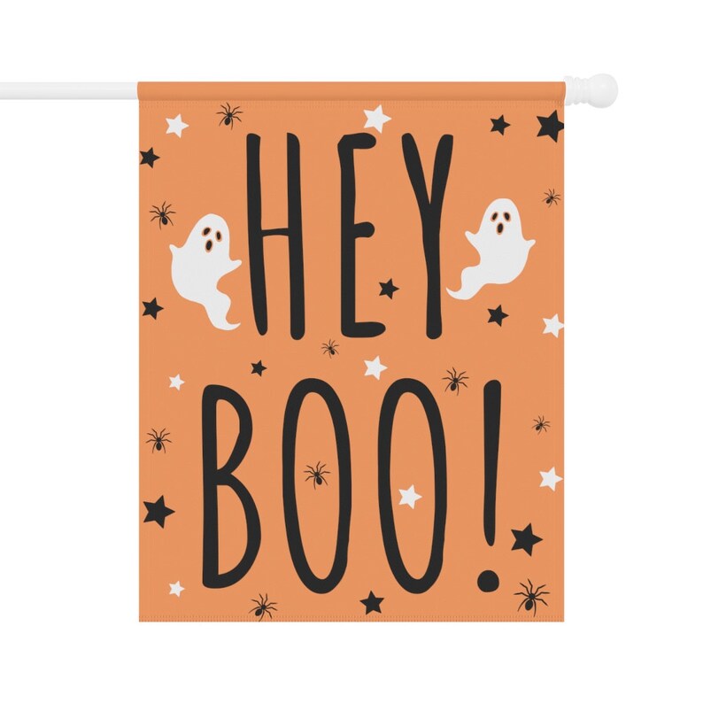 Hey Boo Garden Flag, Ghost Garden Flag, Halloween House Banner, Fall Yard Flag, Creepy Cute Garden Flag, Spooky Garden Decor, Pastel Goth image 7