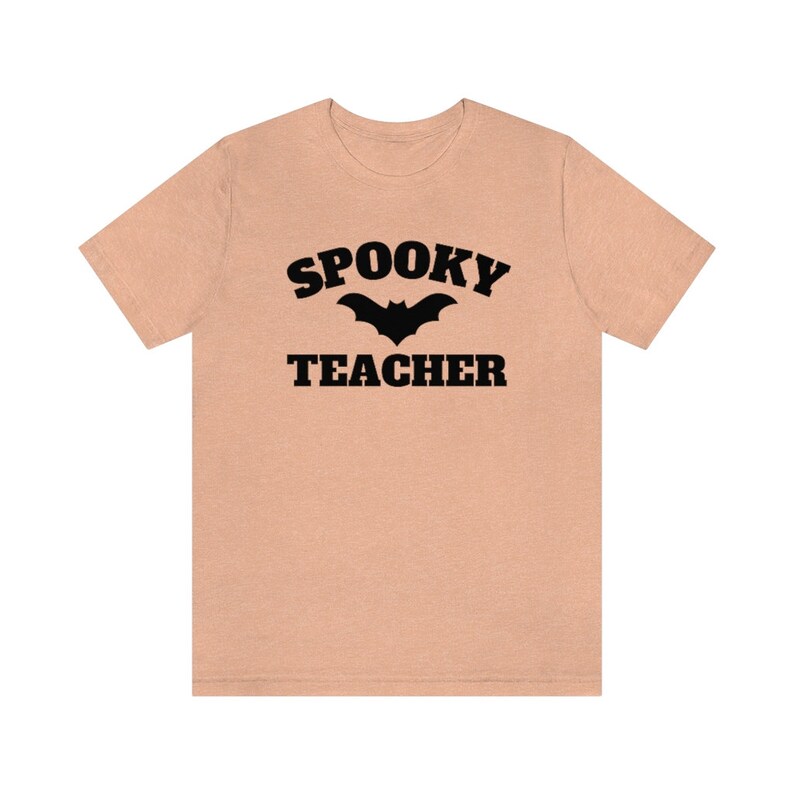Spooky Teacher Shirt, Halloween Teacher Shirt, Fall Teacher Shirt, Halloween Class Party Shirts, Trick Or Teach Tshirt, Teaching Team Shirts Heather Peach